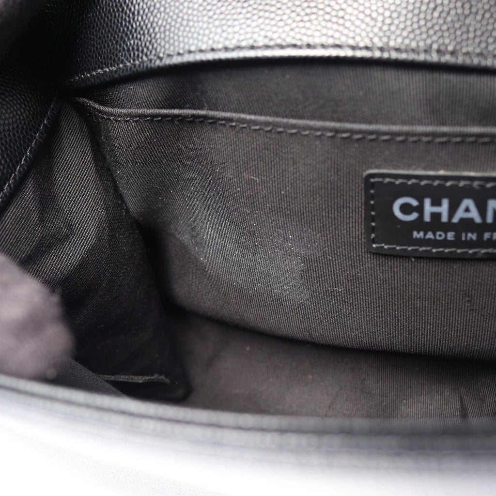 Chanel Shoulder Bag Boy Black Caviar Leather Boy Chain — view 7