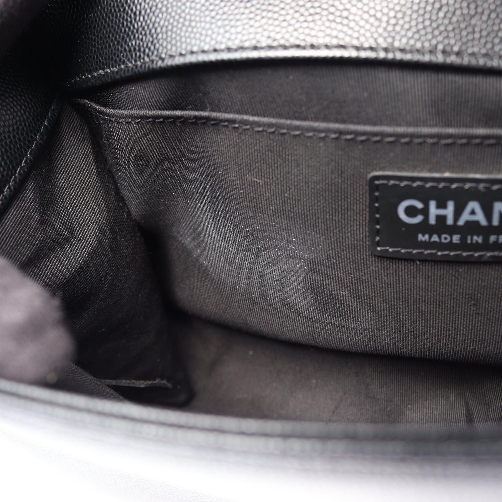 Chanel Shoulder Bag Boy Black Caviar Leather Boy Chain — view 7