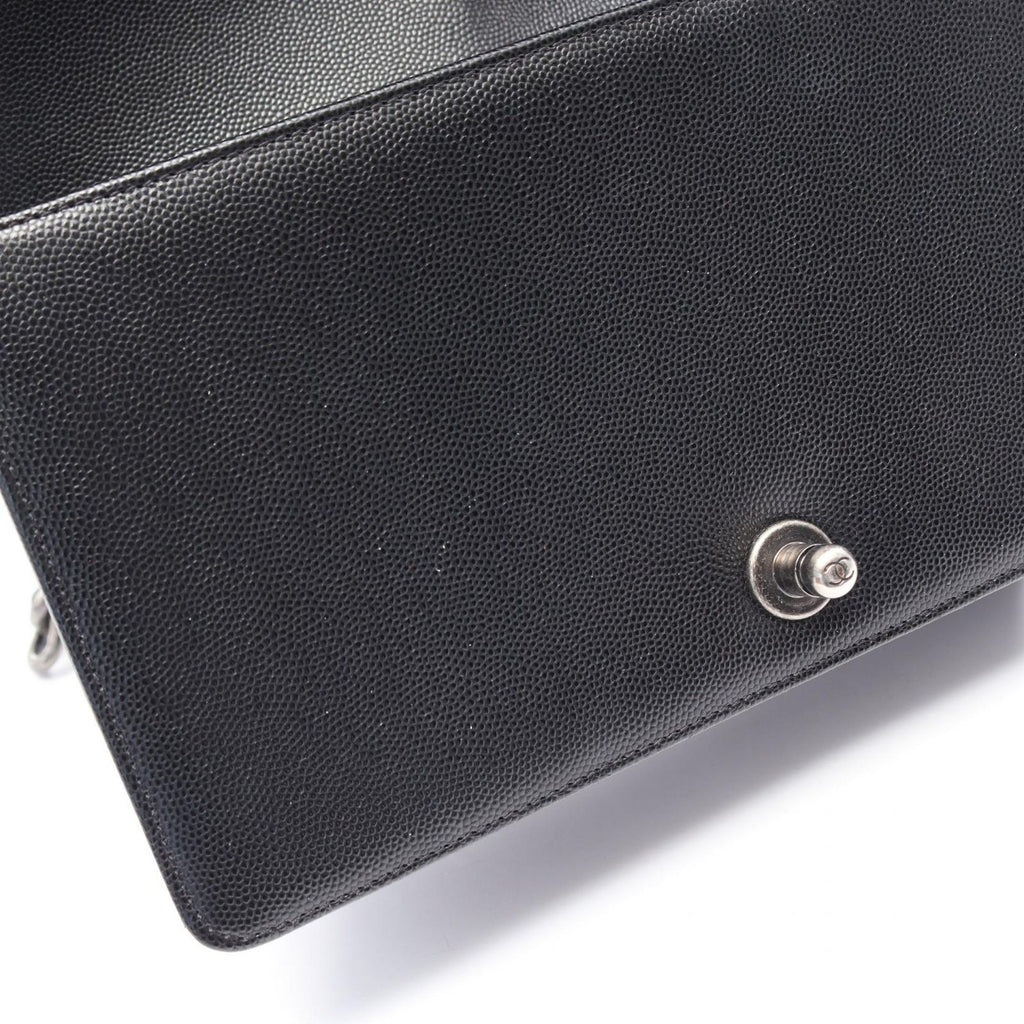 Chanel Shoulder Bag Boy Black Caviar Leather Boy Chain — view 9