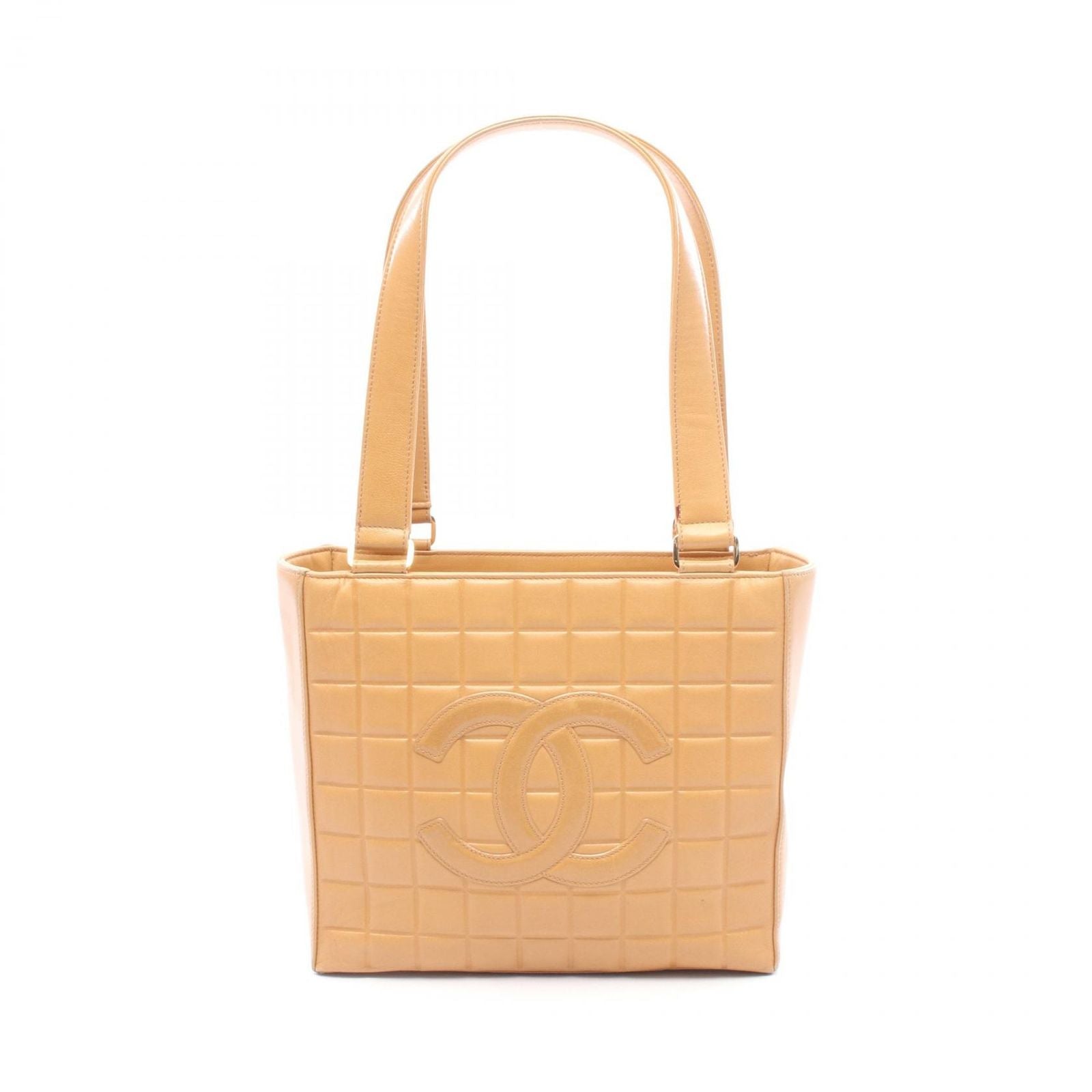 Chanel Tote Choco Bar Beige Lambskin