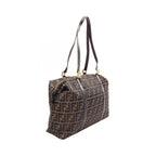 Fendi Tote Zucca Brown Black Canvas Leather — view 2