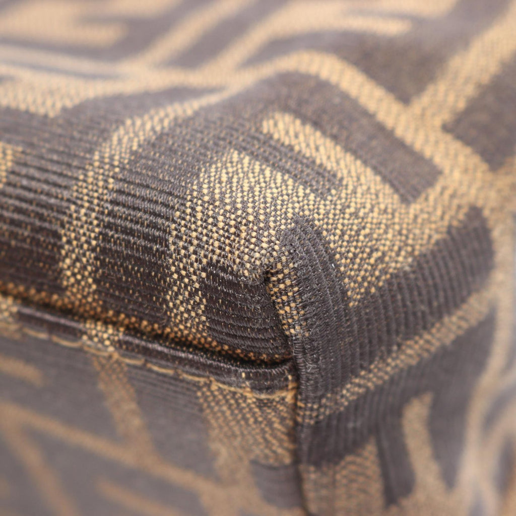 Fendi Tote Zucca Brown Black Canvas Leather — view 5