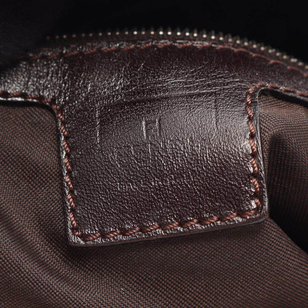 Fendi Shoulder Bag Zucca Brown Canvas Leather — view 4