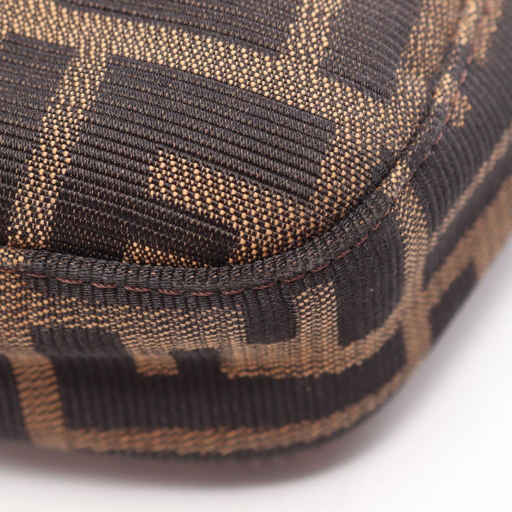 Fendi Shoulder Bag Zucca Brown Canvas Leather — view 5