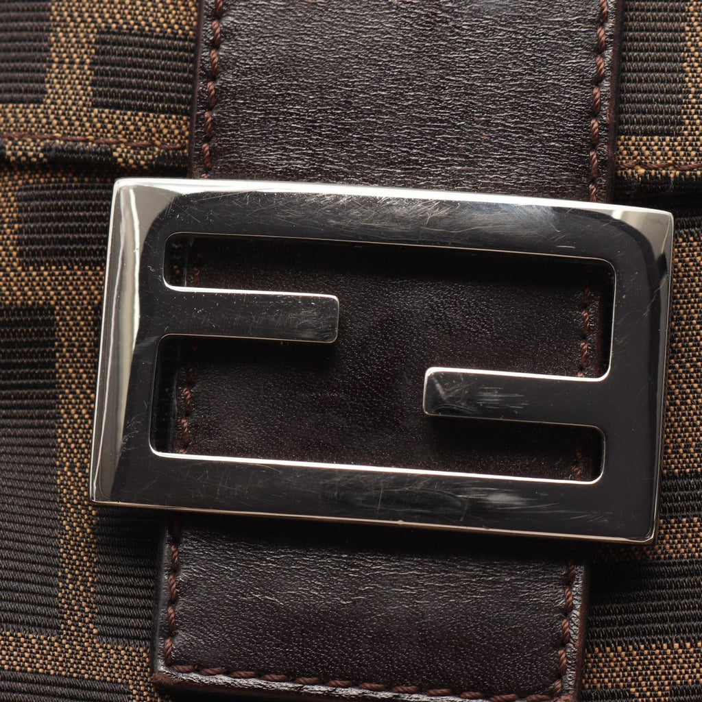 Fendi Shoulder Bag Zucca Brown Canvas Leather — view 7