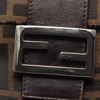 Fendi Shoulder Bag Zucca Brown Canvas Leather — view 7