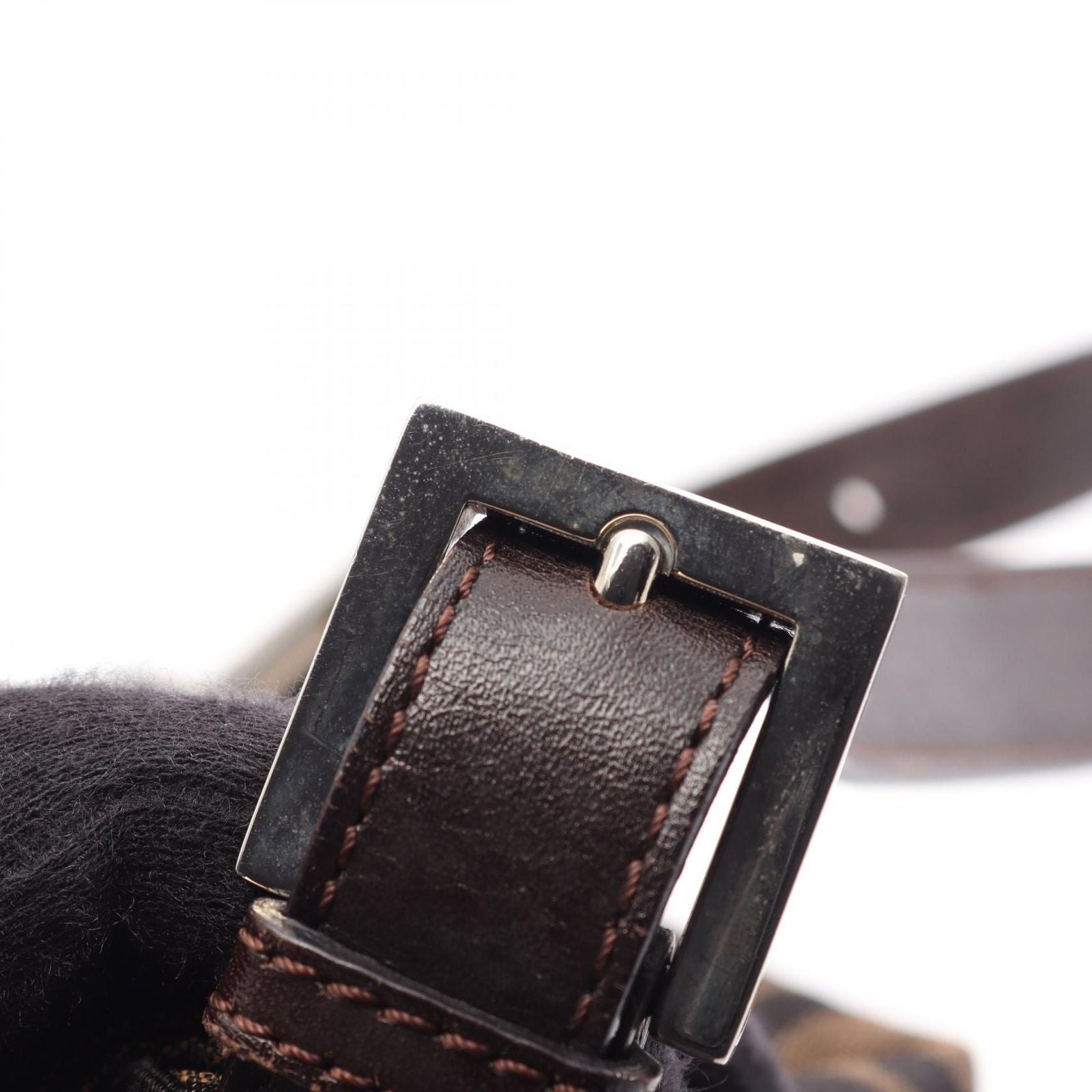 Fendi Shoulder Bag Zucca Brown Canvas Leather — view 8