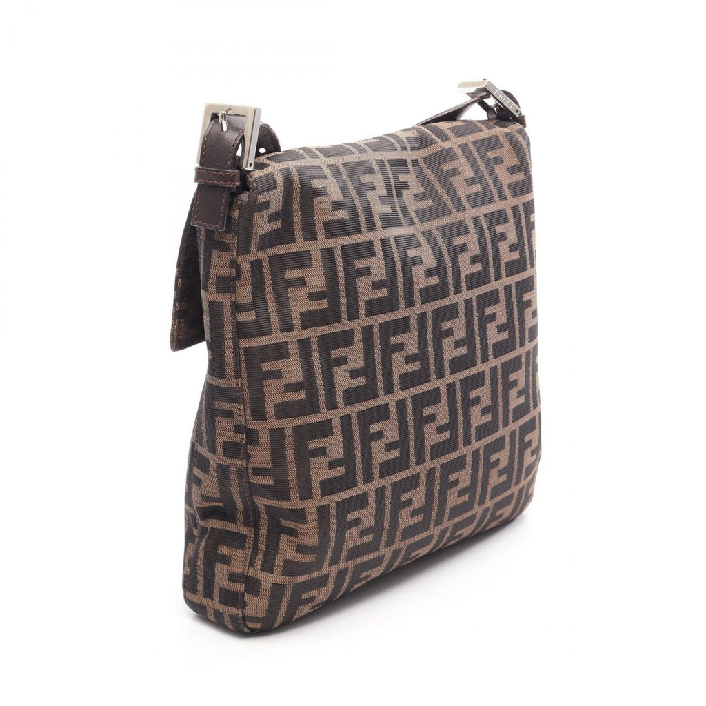 Fendi Shoulder Bag Zucca Brown Canvas Leather — view 2