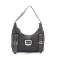 Fendi Shoulder Bag Zucchino Dark Brown Canvas Leather