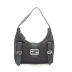 Fendi Shoulder Bag Zucchino Dark Brown Canvas Leather