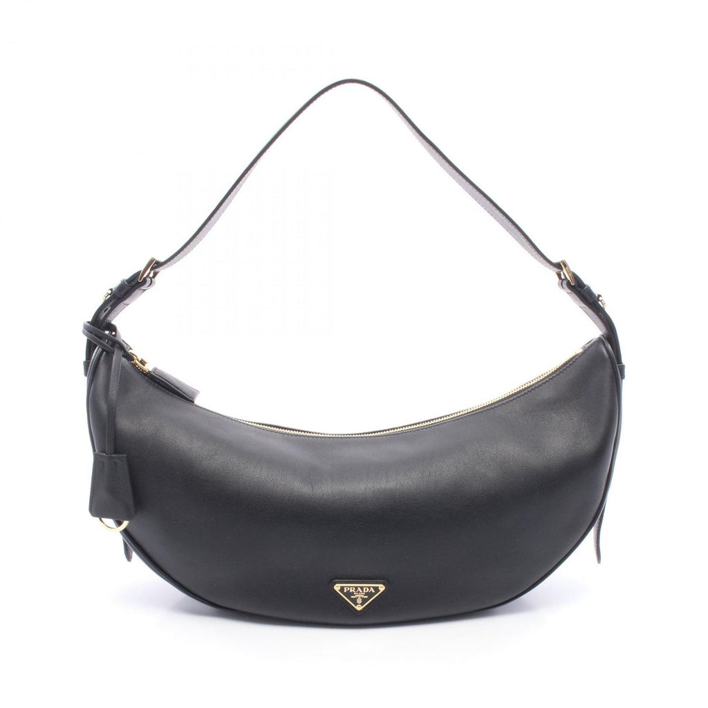 Prada Shoulder Bag Demi Lune Large Black Leather
