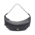 Prada Shoulder Bag Demi Lune Large Black Leather