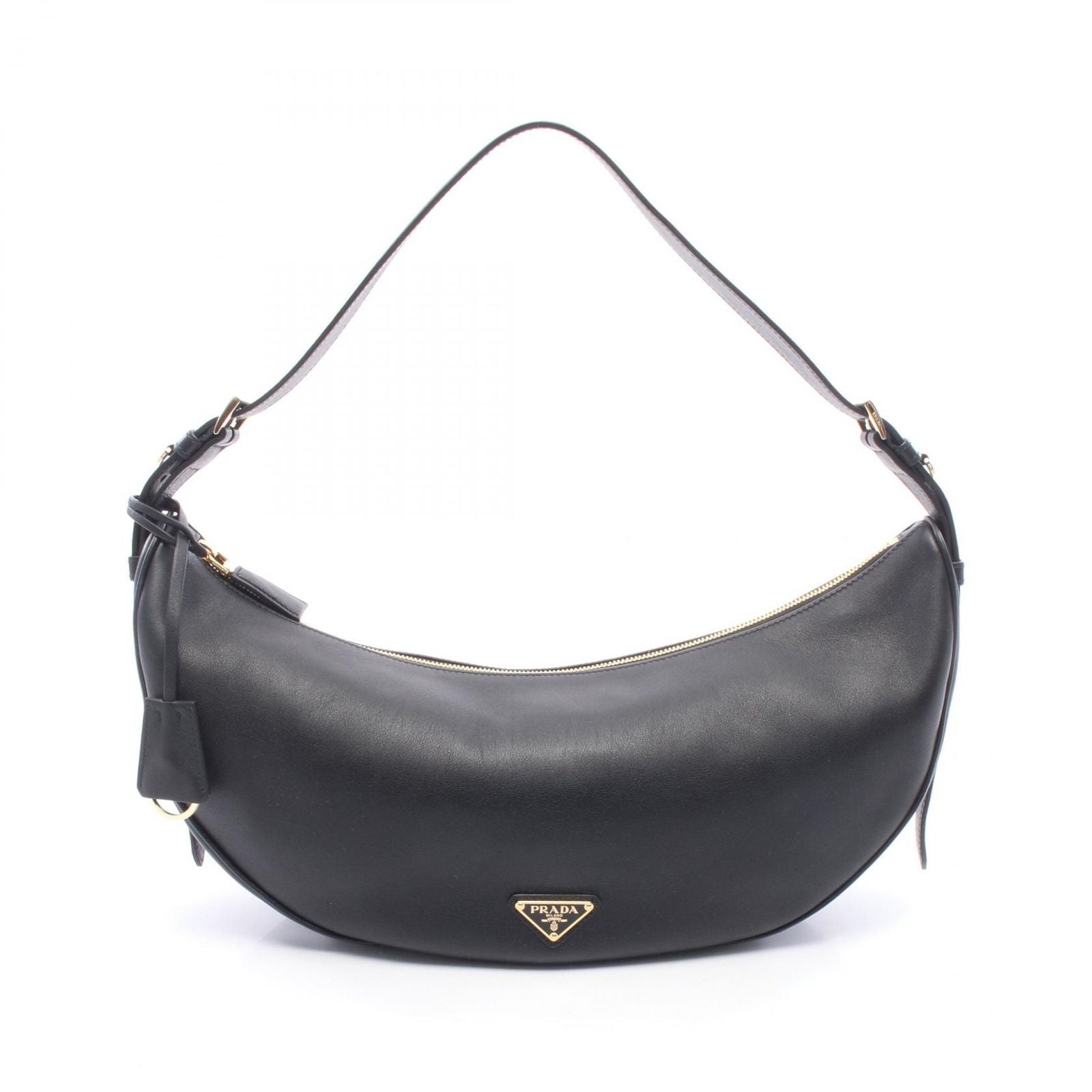 Prada Shoulder Bag Demi Lune Large Black Leather