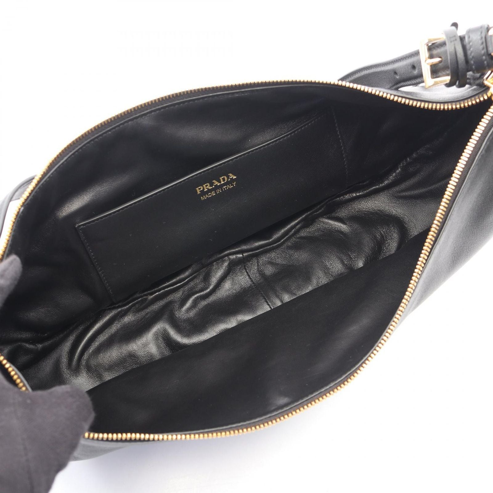 Prada Shoulder Bag Demi Lune Large Black Leather — view 3