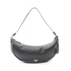 Prada Shoulder Bag Demi Lune Large Black Leather
