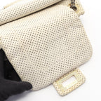 Chanel Shoulder Bag 2.55 Perforated White Leather Chain — view 8