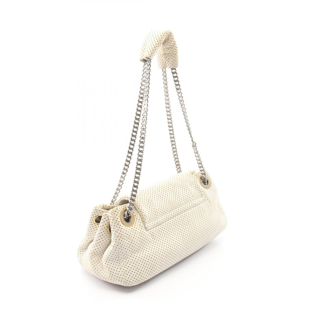 Chanel Shoulder Bag 2.55 Perforated White Leather Chain — view 2