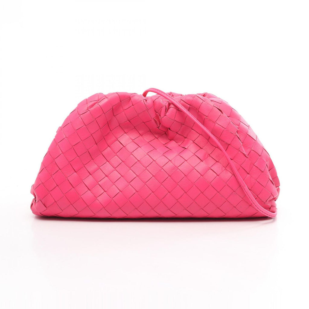 Bottega Veneta Shoulder Bag Mini the Pouch Pink Leather Intrecciato