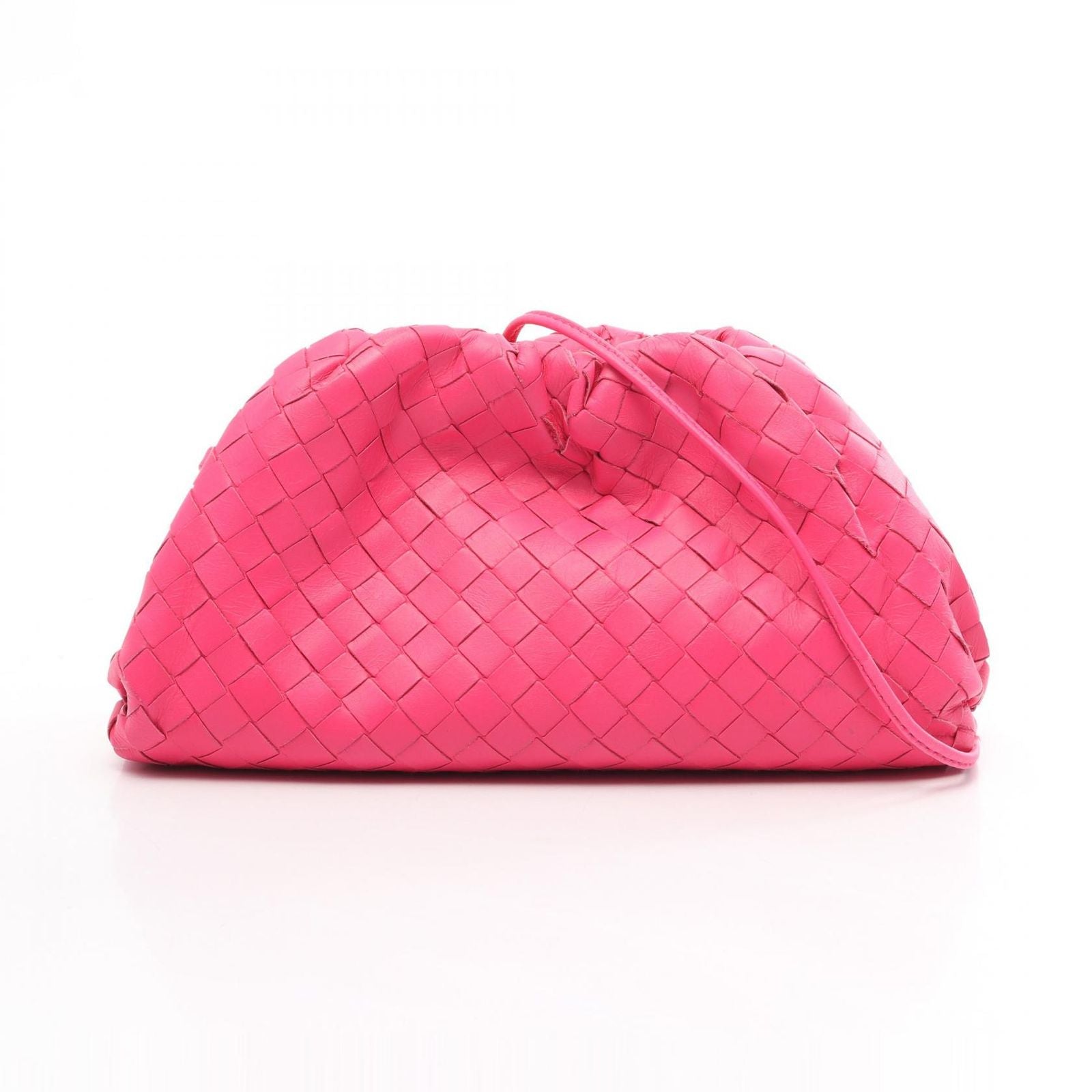 Bottega Veneta Shoulder Bag Mini the Pouch Pink Leather Intrecciato