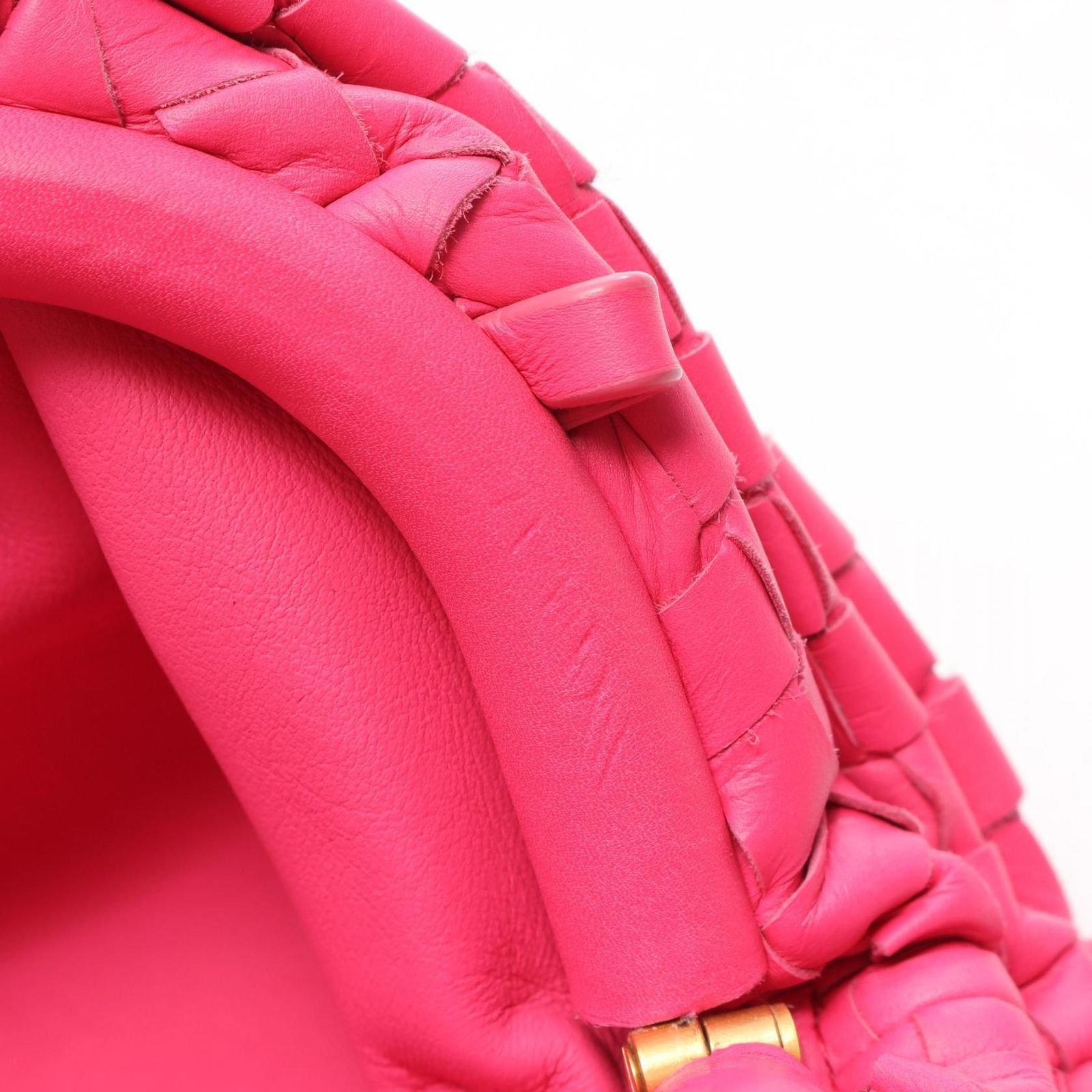 Bottega Veneta Shoulder Bag Mini the Pouch Pink Leather Intrecciato — view 5