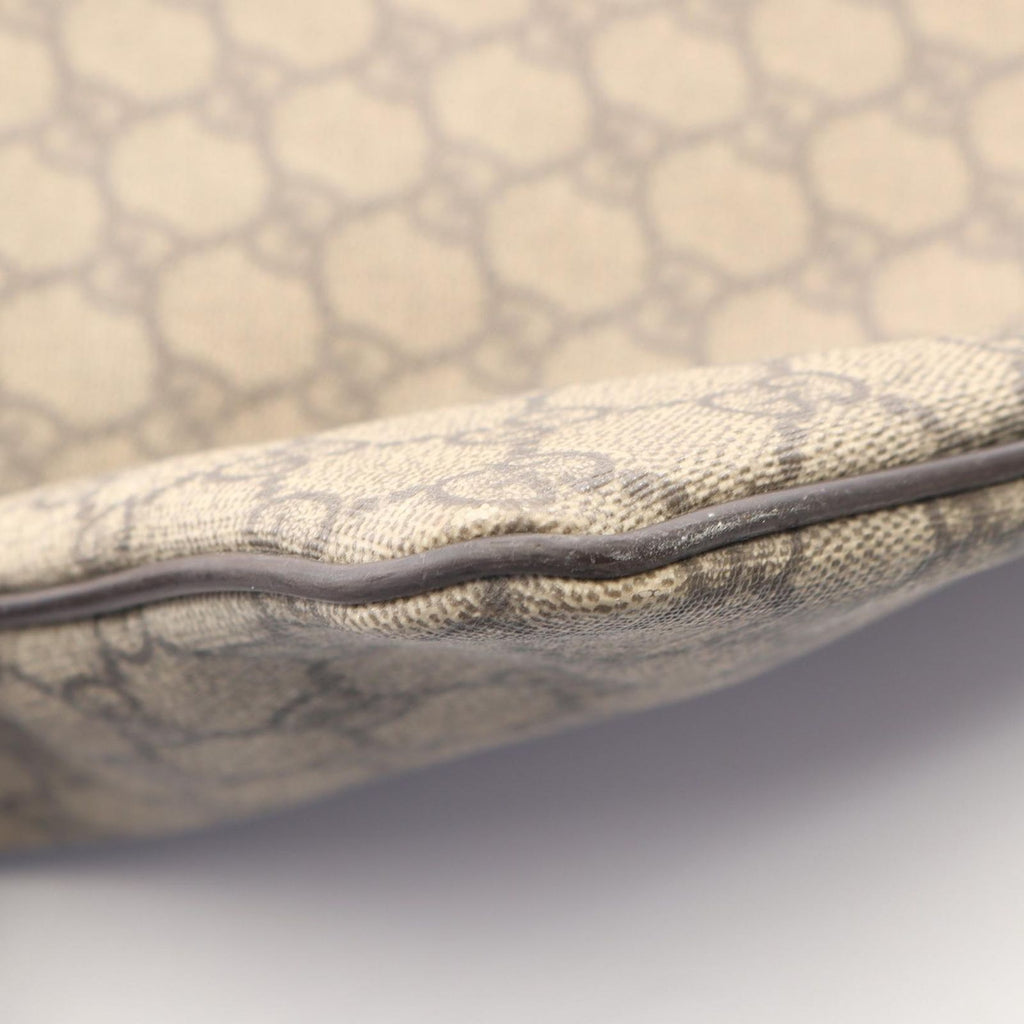 Gucci Shoulder Bag GG Supreme Beige Dark Brown Canvas Leather — view 8