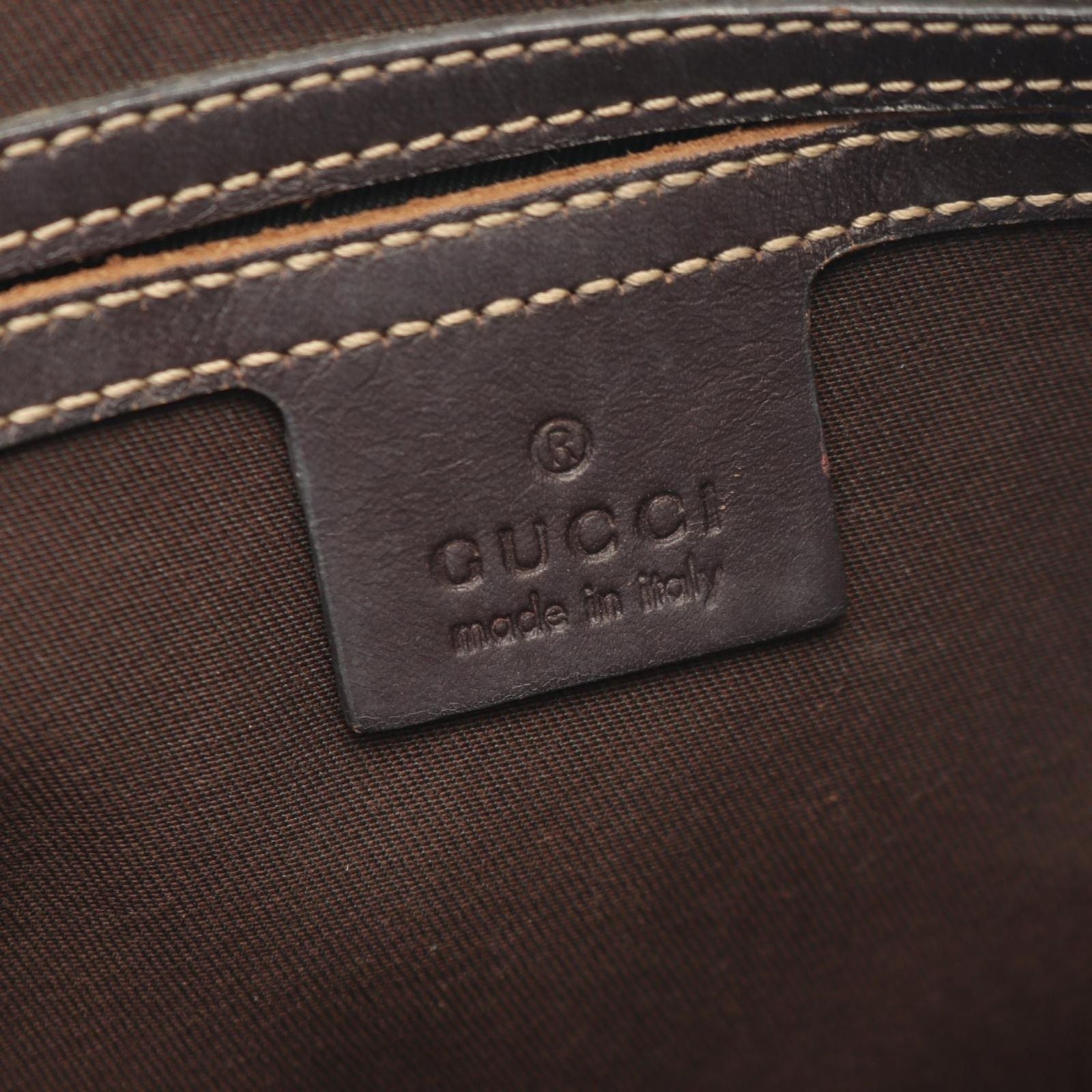 Gucci Shoulder Bag GG Supreme Beige Dark Brown Canvas Leather — view 4