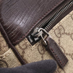 Gucci Shoulder Bag GG Plus Beige Dark Brown Canvas Leather Supreme — view 8