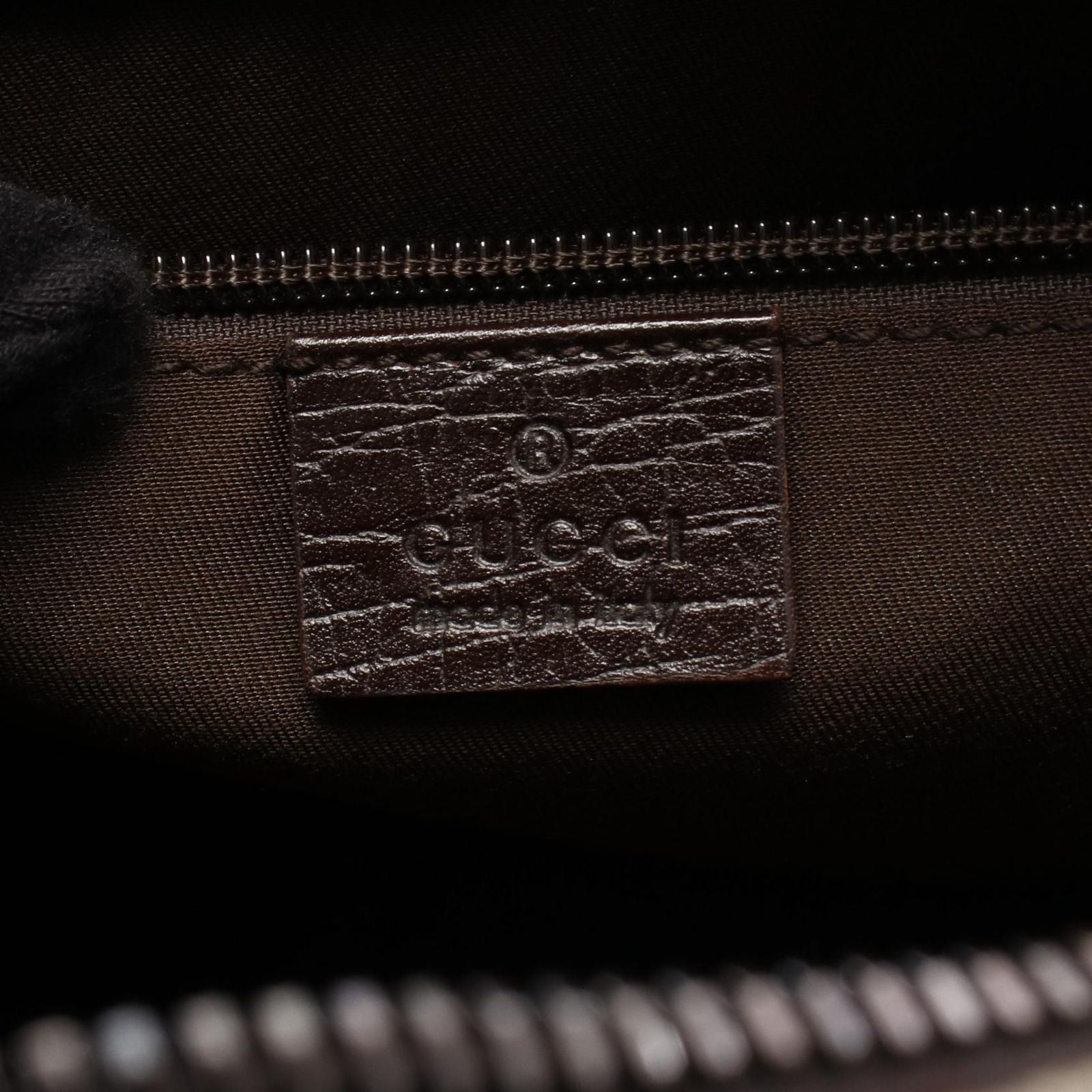 Gucci Shoulder Bag GG Plus Beige Dark Brown Canvas Leather Supreme — view 4