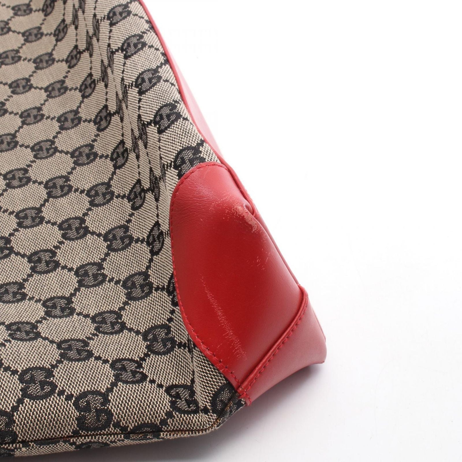 Gucci Tote GG Canvas 002 Beige Red Black — view 8