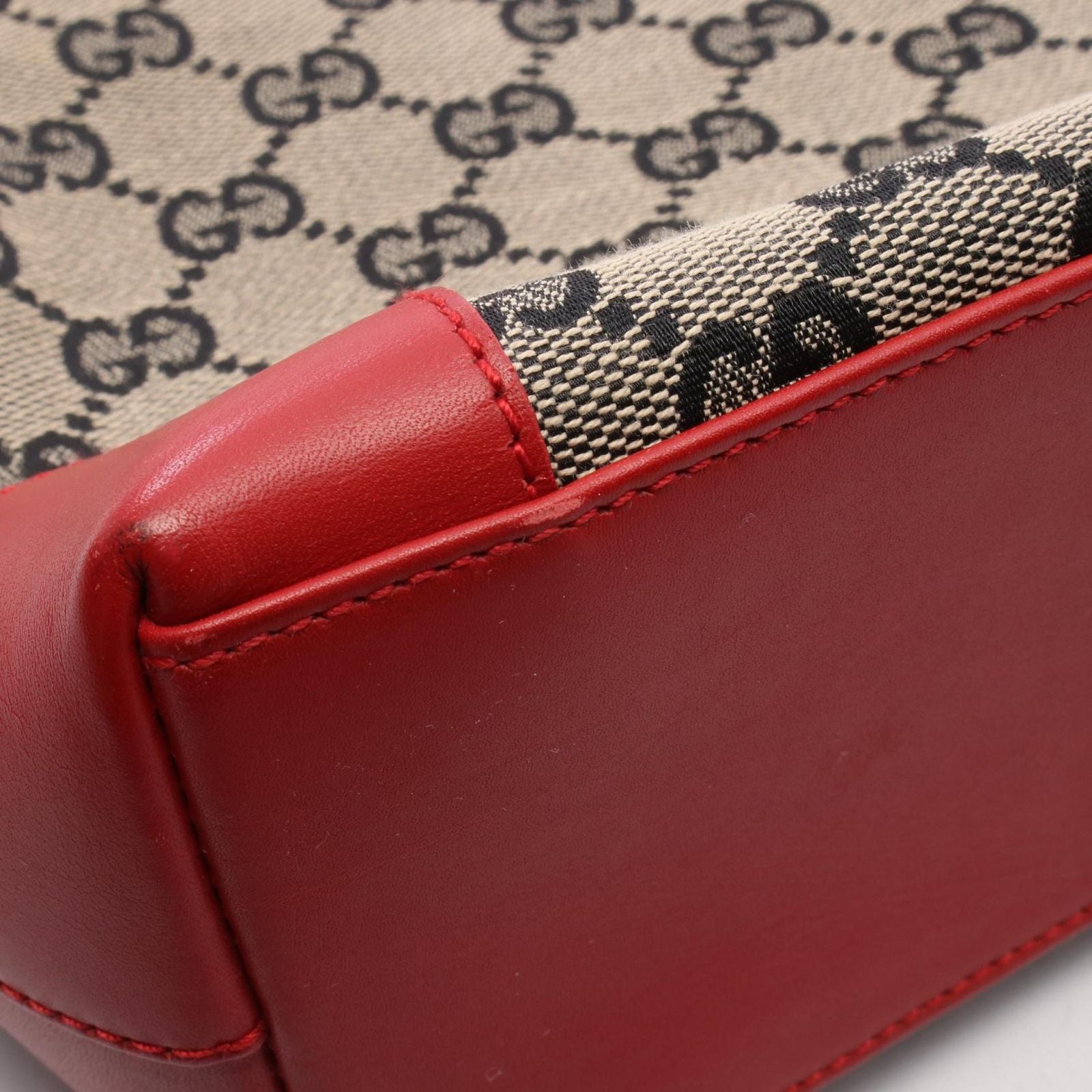 Gucci Tote GG Canvas 002 Beige Red Black — view 5