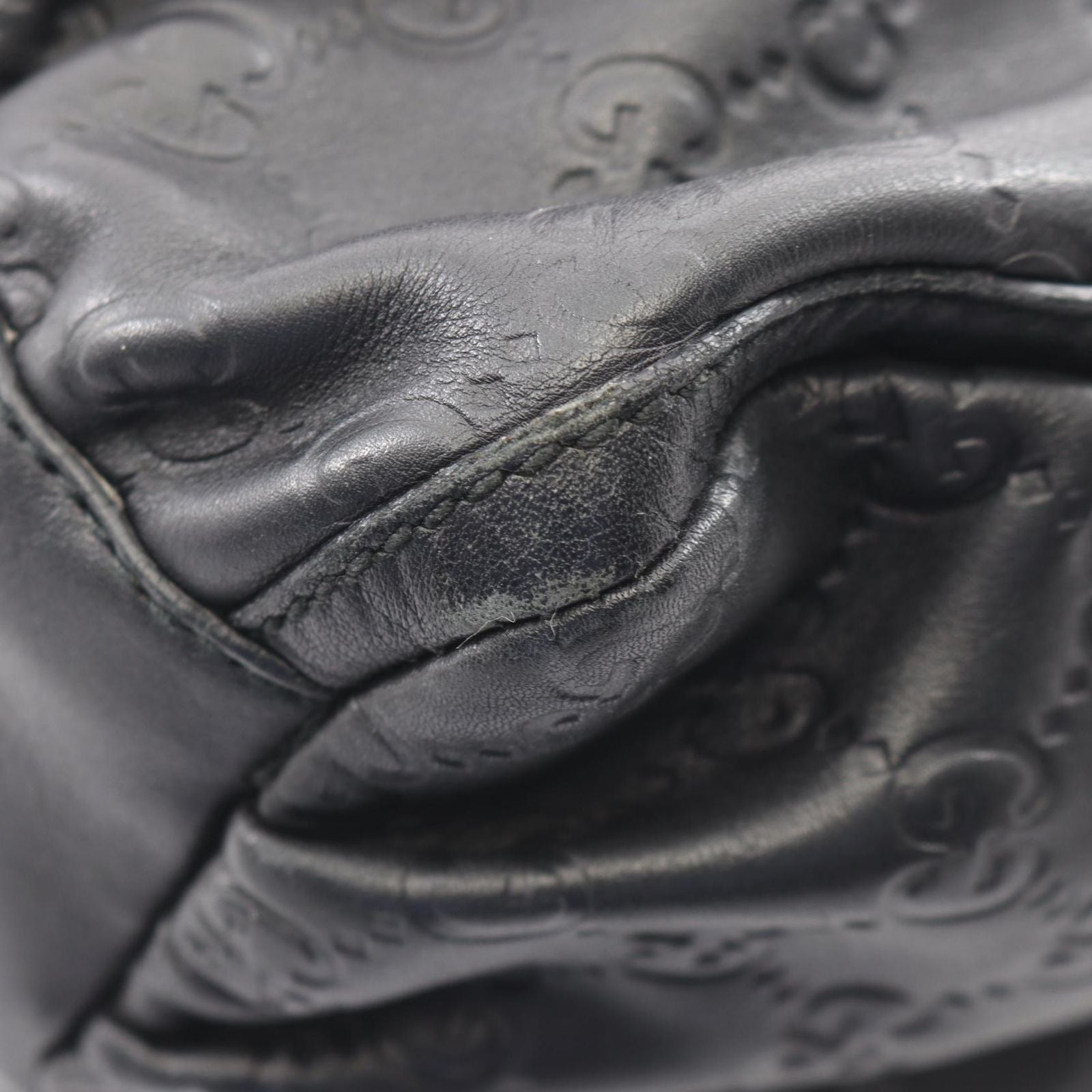 Gucci Shoulder Bag Abbey Guccissima Black Leather Guccissima — view 6