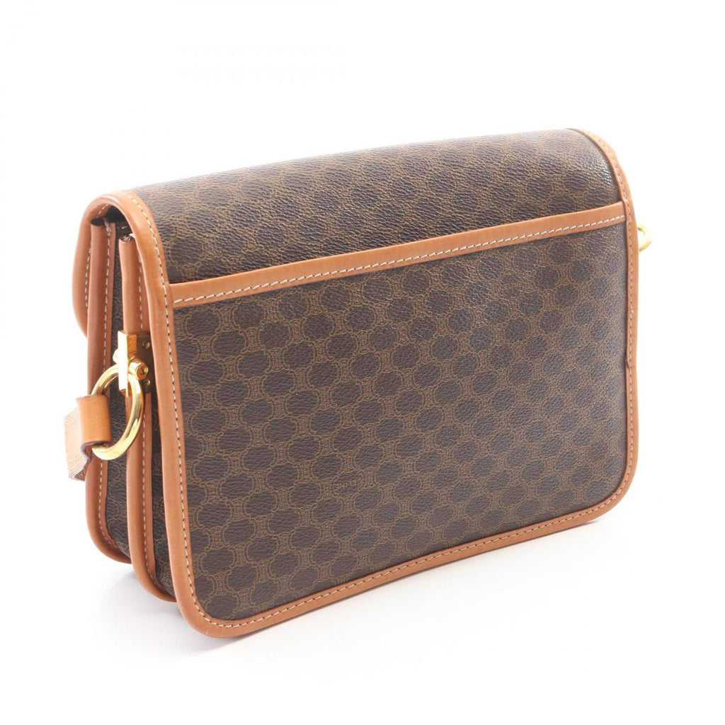 Celine Shoulder Bag Magadam Brown Canvas Leather — view 2