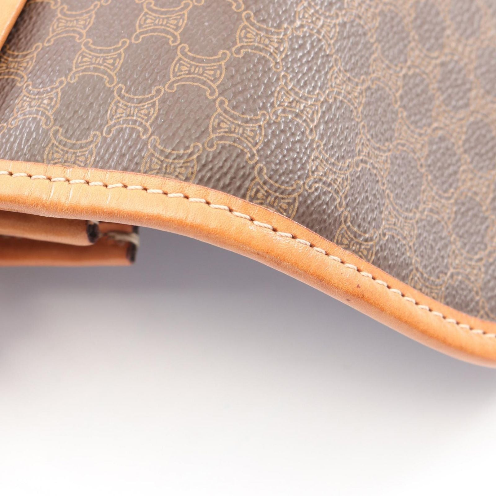 Celine Shoulder Bag Magadam Brown Canvas Leather — view 8