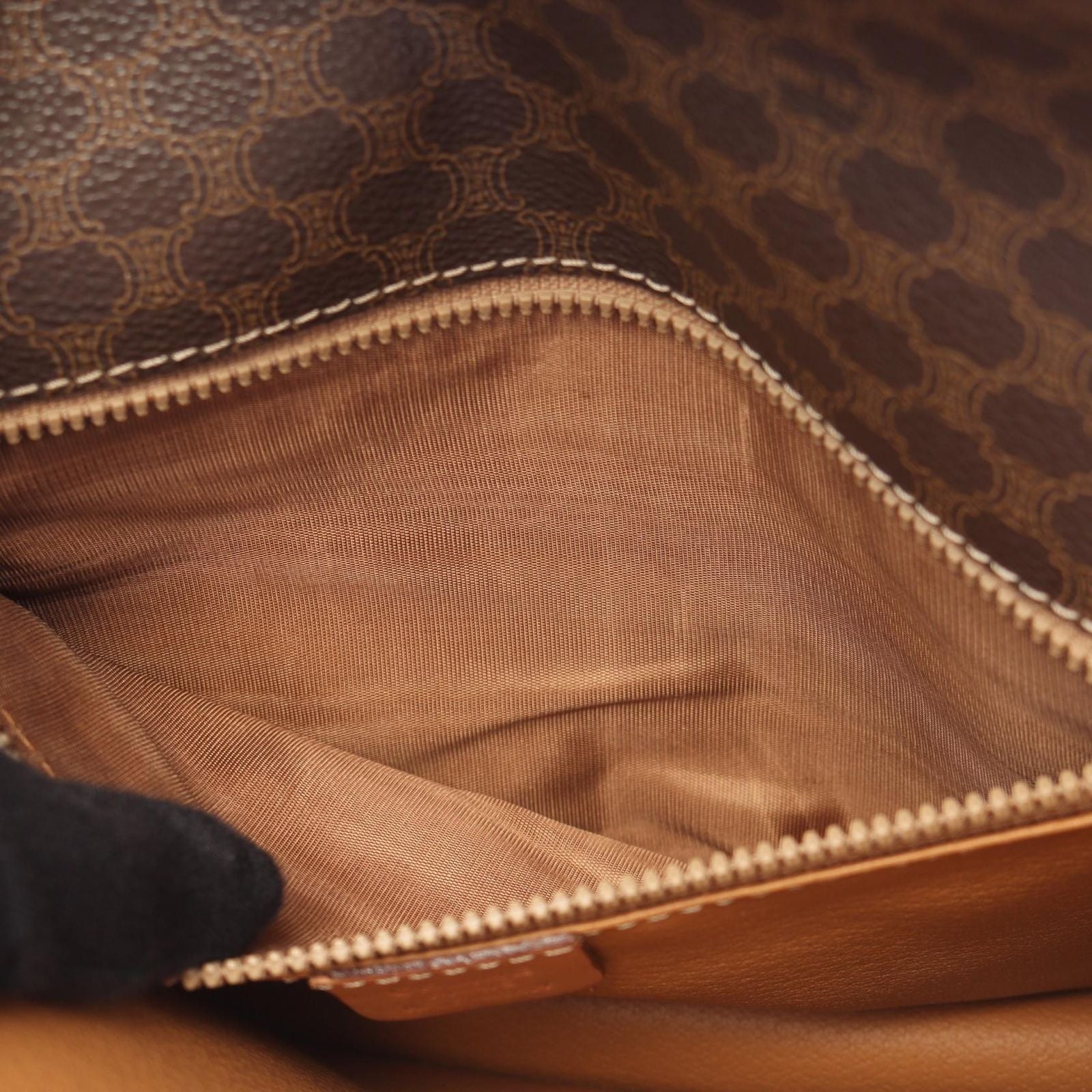 Celine Shoulder Bag Magadam Brown Canvas Leather — view 5