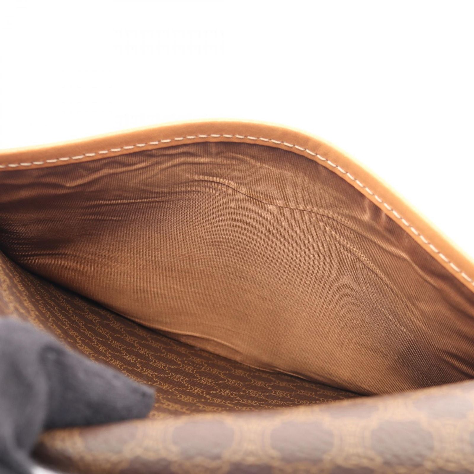 Celine Shoulder Bag Magadam Brown Canvas Leather — view 9