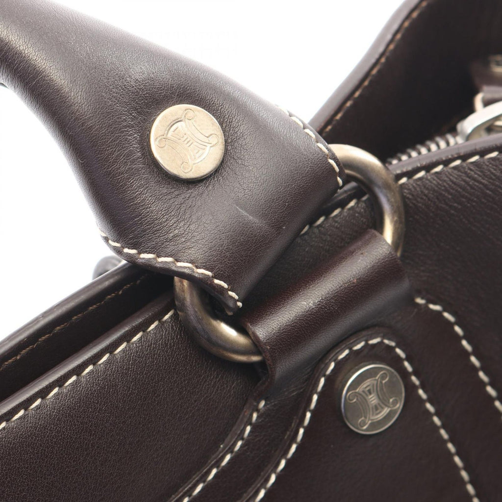 Celine Handbag Boogie Bag Dark Brown Leather — view 7