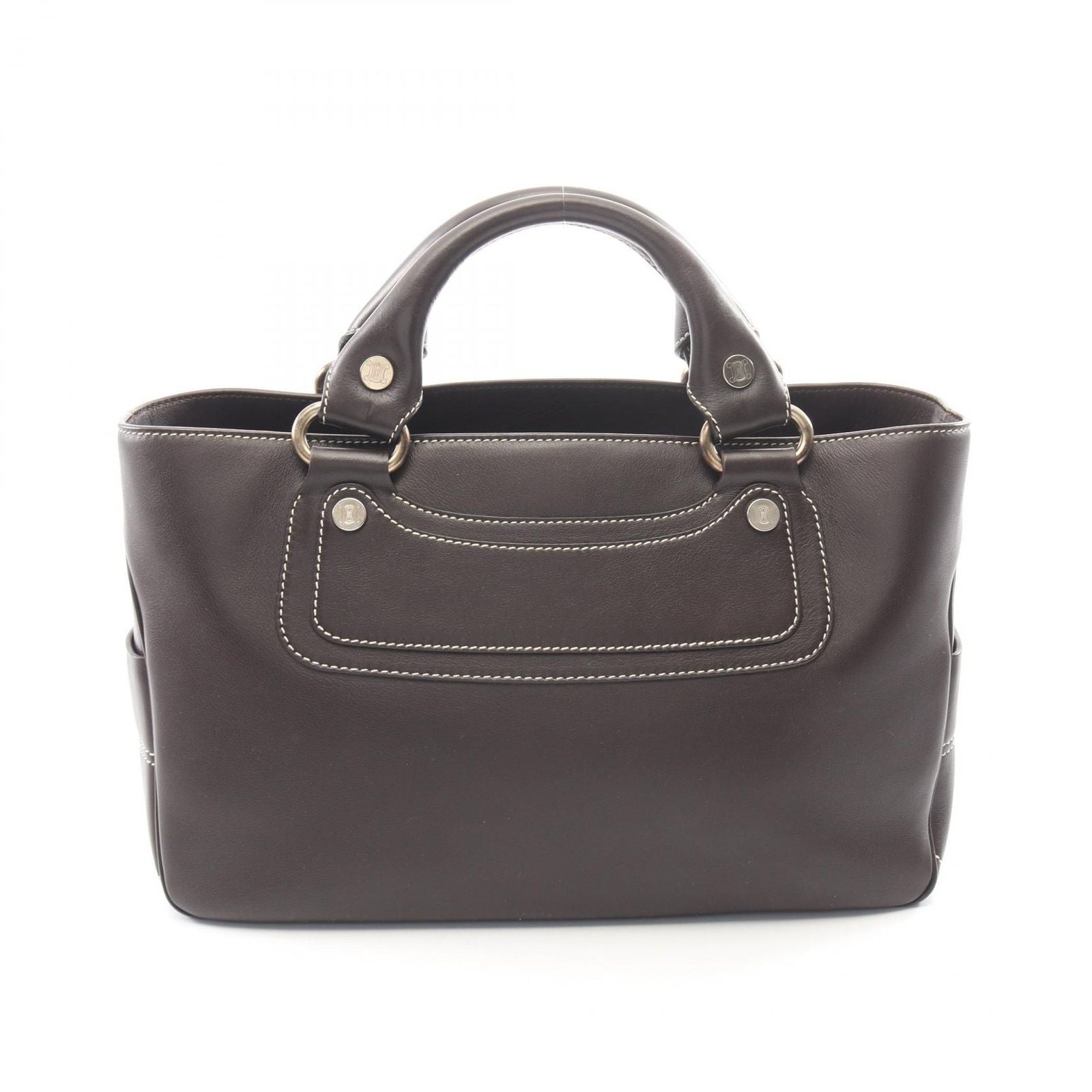 Celine Handbag Boogie Bag Dark Brown Leather
