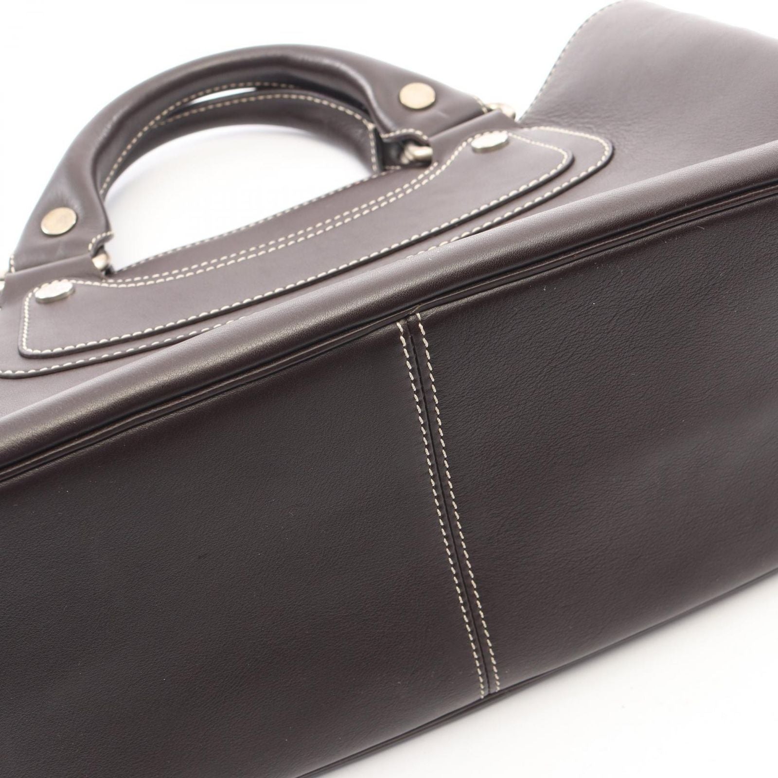 Celine Handbag Boogie Bag Dark Brown Leather — view 9