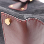 Celine Handbag C Macadam Black Wine Red Suede Leather C Tote — view 8