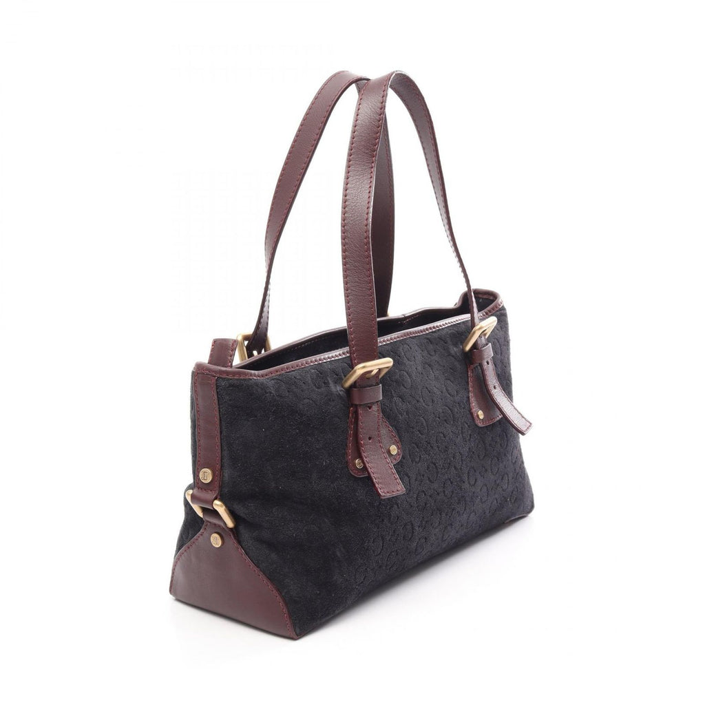 Celine Handbag C Macadam Black Wine Red Suede Leather C Tote — view 2