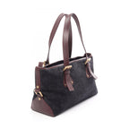 Celine Handbag C Macadam Black Wine Red Suede Leather C Tote — view 2