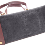 Celine Handbag C Macadam Black Wine Red Suede Leather C Tote — view 7