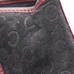 Celine Handbag C Macadam Black Wine Red Suede Leather C Tote — view 5
