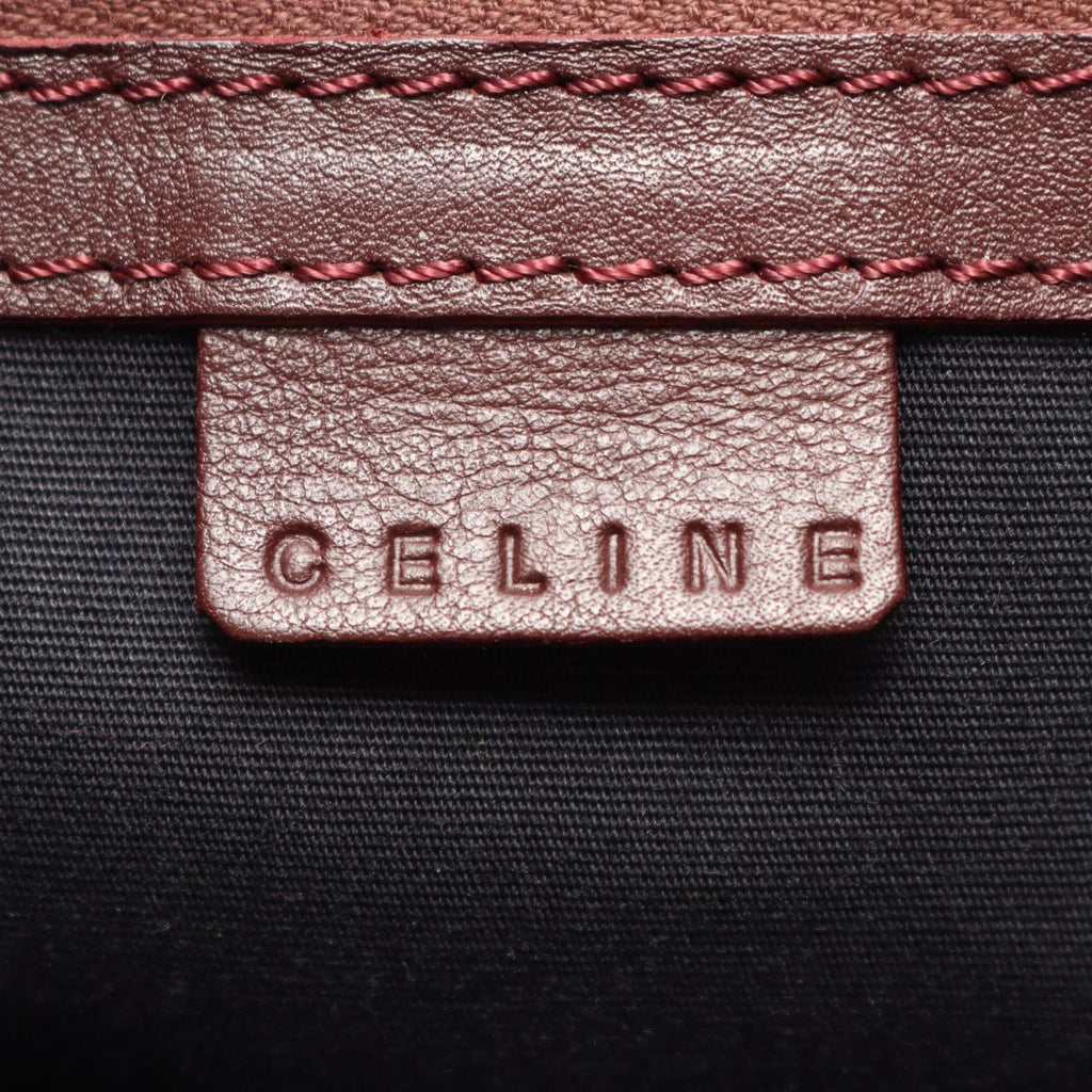 Celine Handbag C Macadam Black Wine Red Suede Leather C Tote — view 4