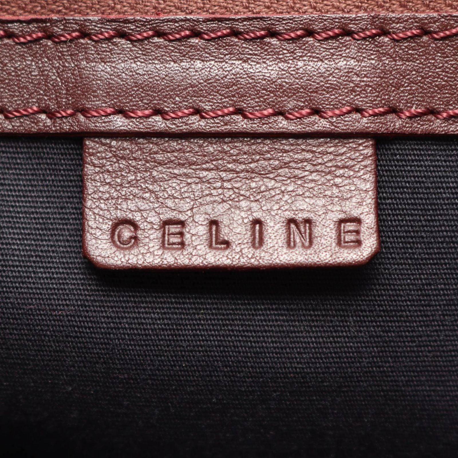 Celine Handbag C Macadam Black Wine Red Suede Leather C Tote — view 4