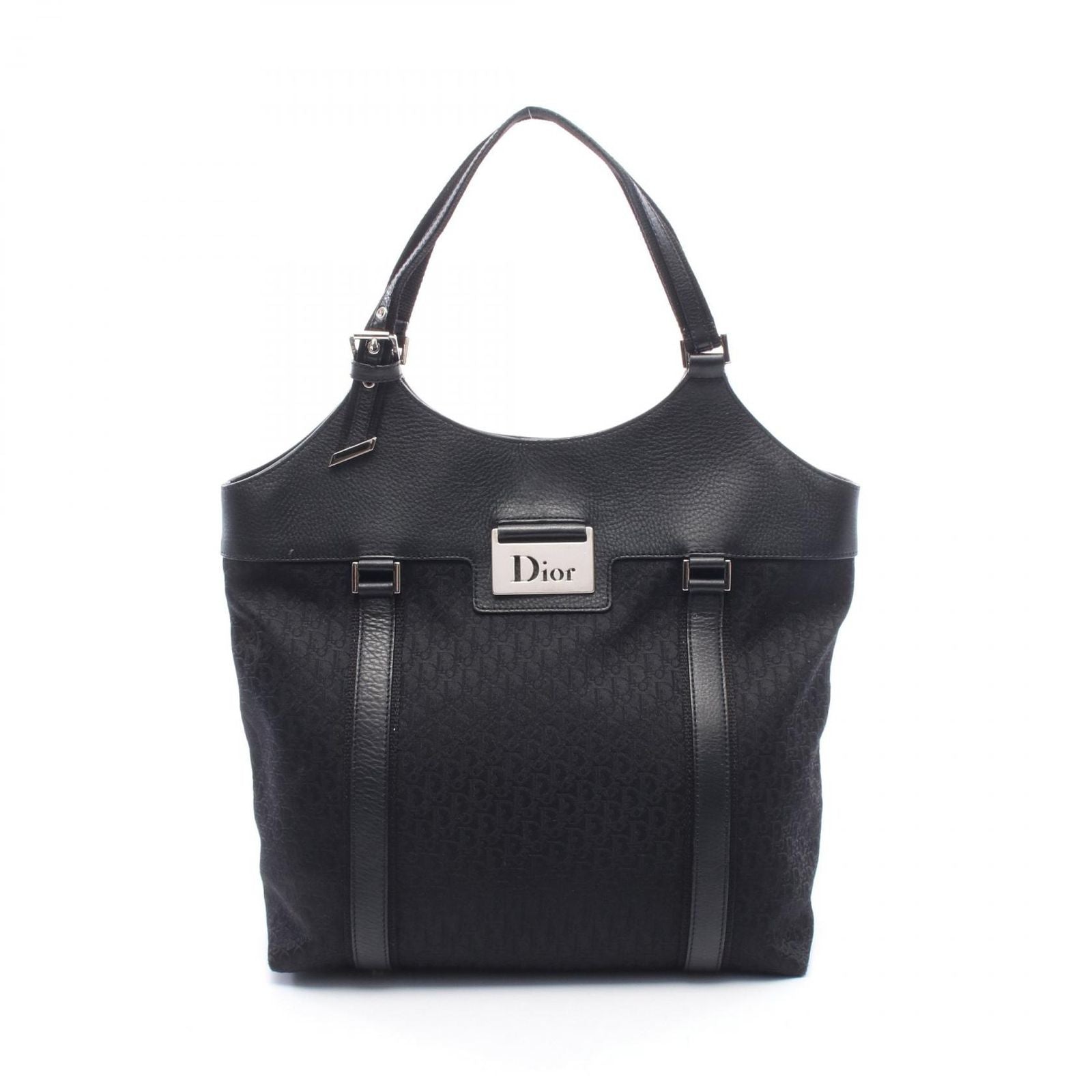 Dior Tote Trotter Street Chic Black Canvas Leather