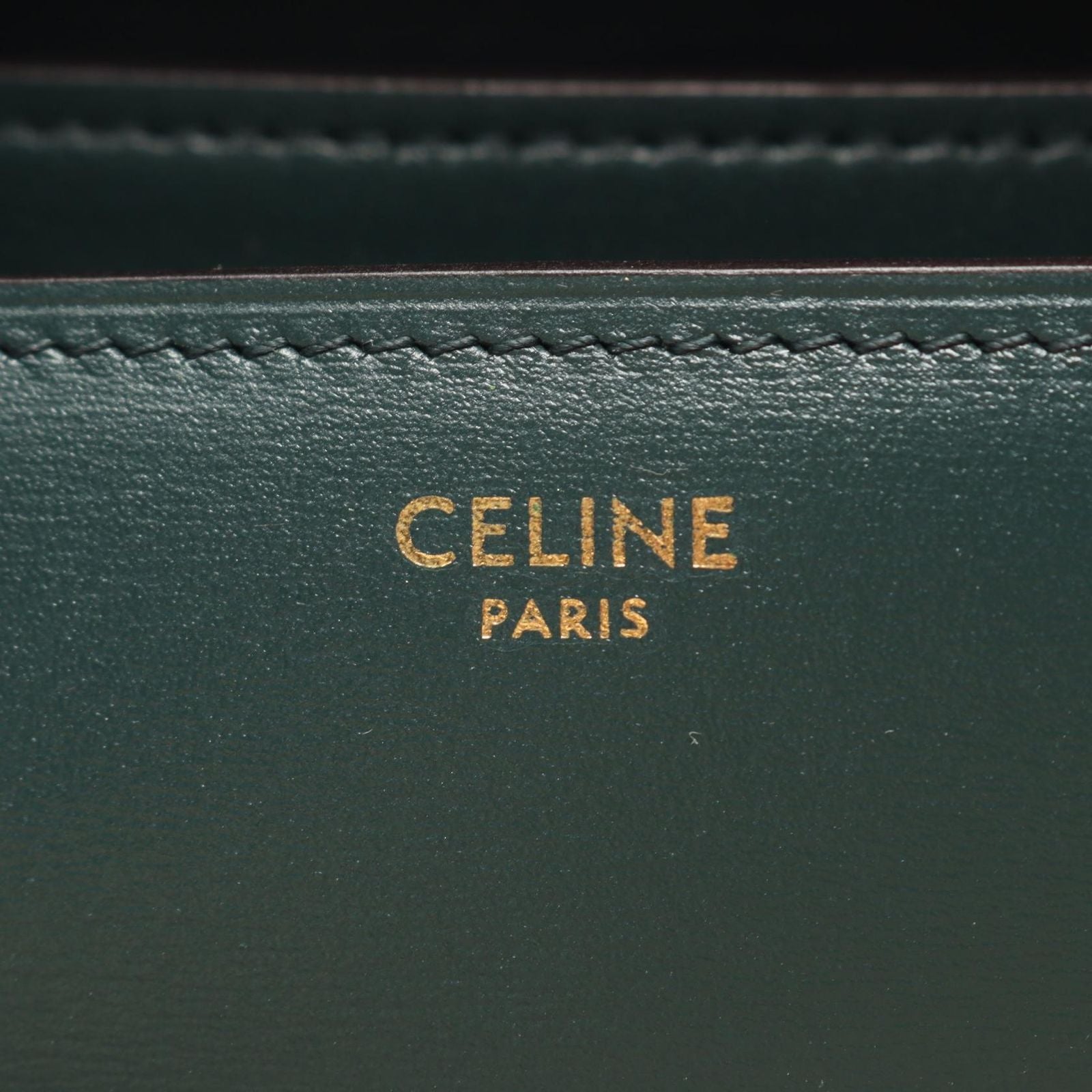Celine Shoulder Bag Classic Green Leather — view 4