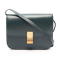 Celine Shoulder Bag Classic Green Leather