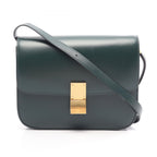 Celine Shoulder Bag Classic Green Leather