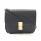 Celine Shoulder Bag Classic Box Black Leather